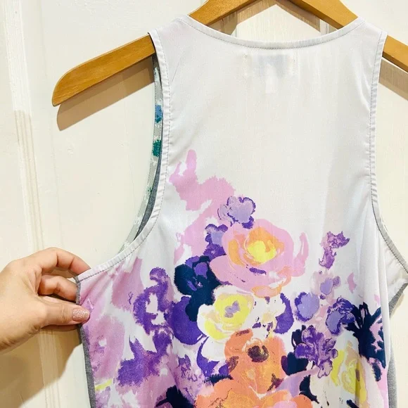 PORRIDGE Anthropologie Floral Mixed Media Tank Top Boho Festival Size S & M - Picture 7 of 12